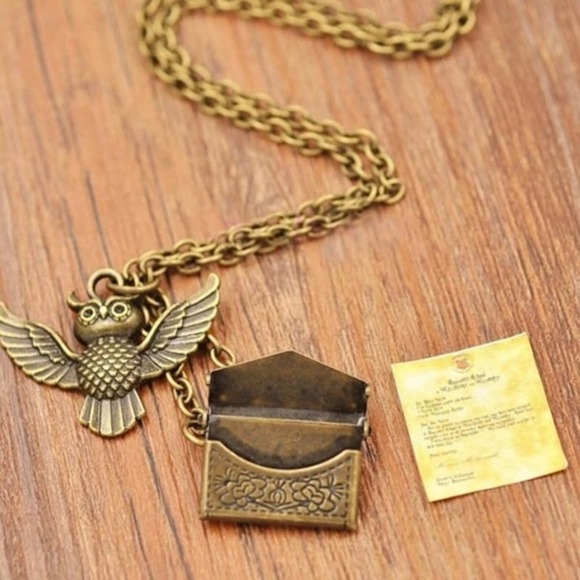 Bronze Hedwig and Hogwarts Letter Necklace - Picture 1 of 8